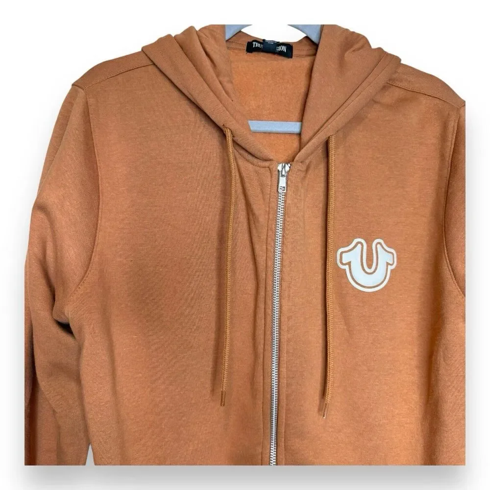 $119 True Religion Buddha Hoodie Adult Size L Color Mandarin‎ Full Zip New